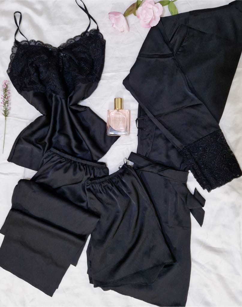 Pyjamas Satin 4 pièce