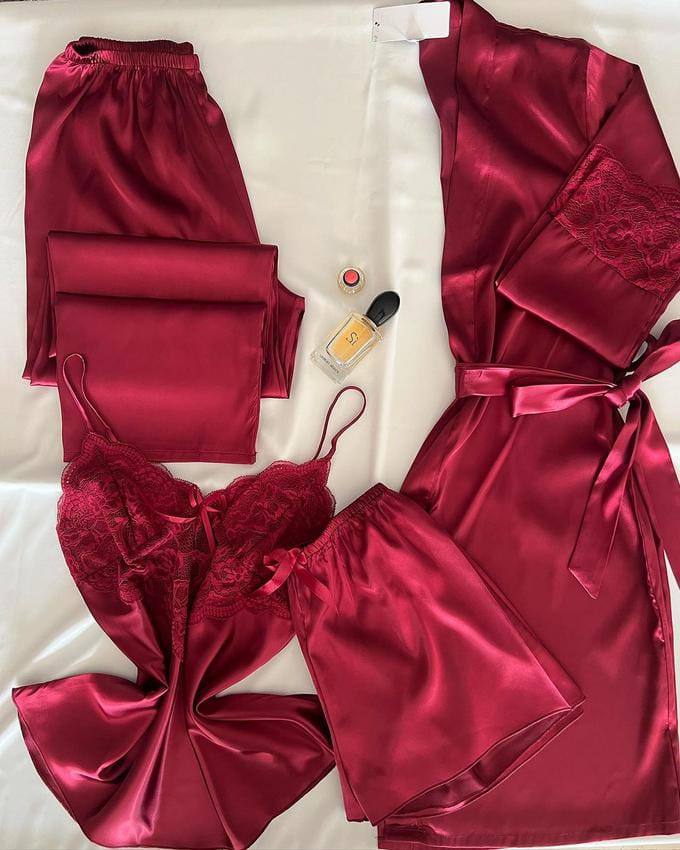 Pyjamas Satin 4 pièce